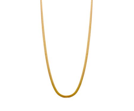 Colar Gold Corrente Fina Lacraia Laminada Achatada - 47cm | Westwing