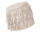 Pufe Cabaret Double com Franjas Off White, Creme | WestwingNow