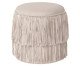 Pufe Cabaret Double com Franjas Off White, Creme | WestwingNow