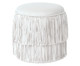 Pufe Cabaret Double com Franjas Off White, Creme | WestwingNow