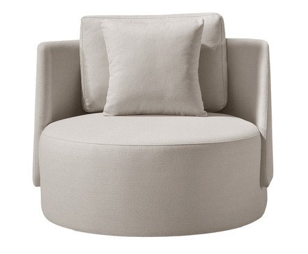 Poltrona Luna Giratória Bege Claro