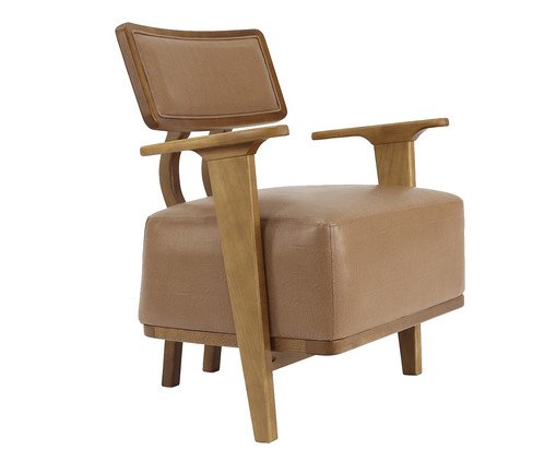 Poltrona Encosto Estofado Atins - Pinhão, wood pattern | WestwingNow