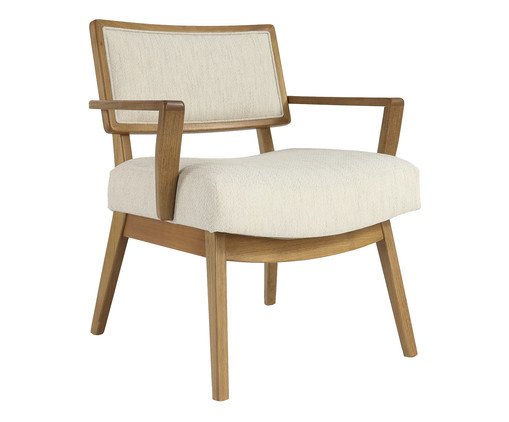Poltrona Encosto Estofado Conde - Amêndoa, wood pattern | WestwingNow