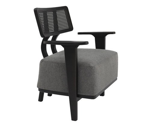 Poltrona Encosto Tela Atins - Ébano Preto, wood pattern | WestwingNow