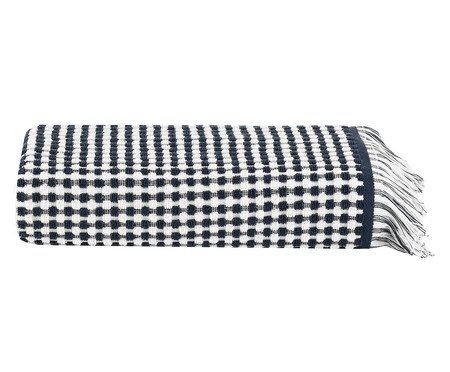 Toalha de Banho com Franja Loom Azul Marinho | Westwing