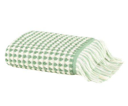 Toalha de Rosto com Franja Loom Verde Menta | Westwing