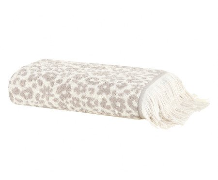 Toalha de Banho com Franja Oncinha Cinza | Westwing