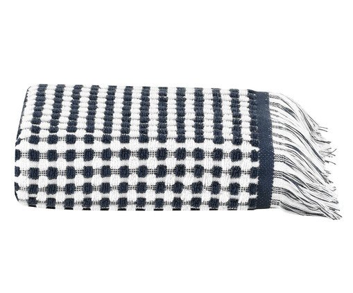 Toalha de Rosto com Franja Loom Azul Marinho, blue | WestwingNow