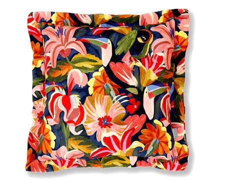 Capa de Almofada Dupla Face Floral e Listras | Westwing