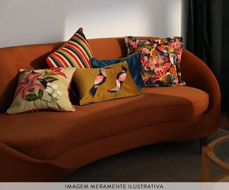 Capa de Almofada Dupla Face Floral e Listras | Westwing