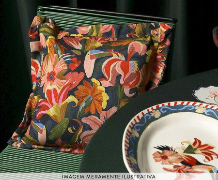 Capa de Almofada Dupla Face Floral e Listras | Westwing
