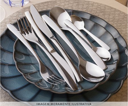 Faqueiro de Aço Inox London - 48Pçs | Westwing
