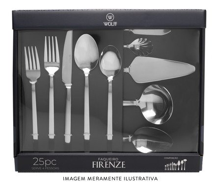 Faqueiro de Aço Inox Firenze - 25Pçs | Westwing