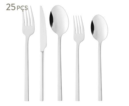 Faqueiro de Aço Inox Firenze - 25Pçs | Westwing