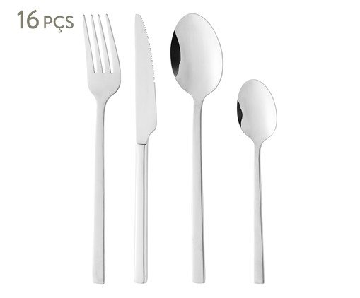 Faqueiro de Aço Inox Firenze - 16Pçs, silver or metallic | WestwingNow