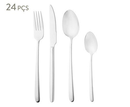 Faqueiro de Aço Inox Viena - 24Pçs | Westwing
