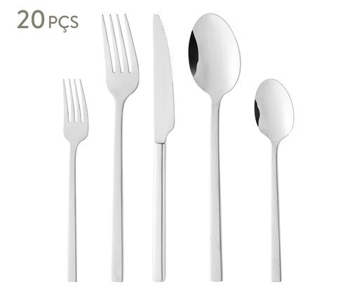 Faqueiro de Aço Inox Firenze - 20Pçs, silver or metallic | WestwingNow