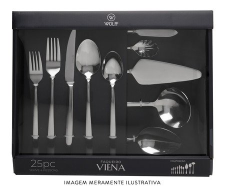 Faqueiro de Aço Inox Viena - 25Pçs | Westwing