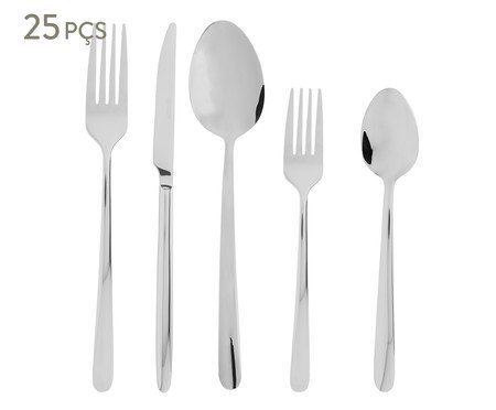 Faqueiro de Aço Inox Viena - 25Pçs | Westwing