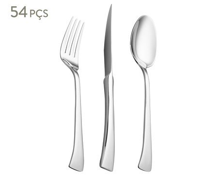 Faqueiro de Aço Inox Berna - 54Pçs | Westwing