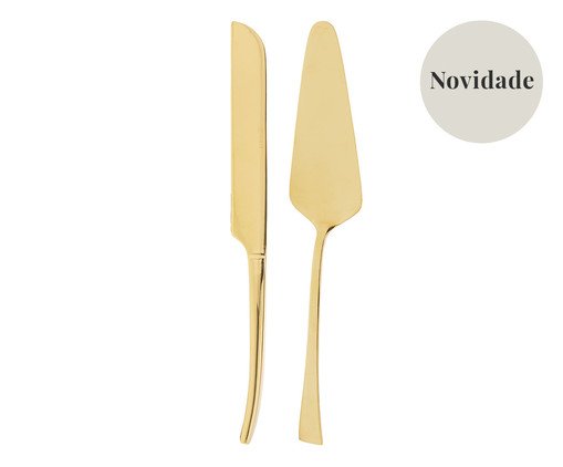 Jogo para Servir Bolo Berna Dourado, gold | WestwingNow