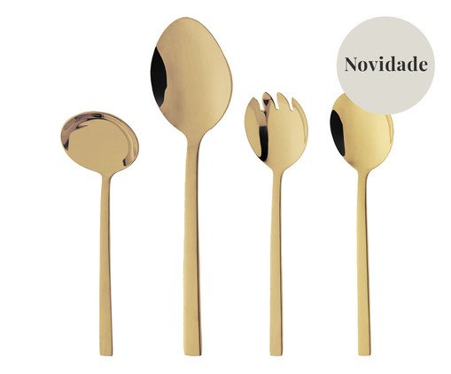 Jogo para servir Berna Dourado, gold | WestwingNow