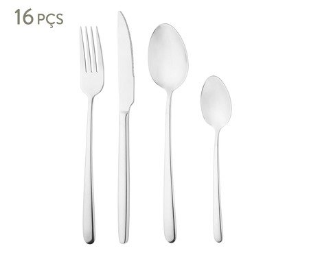 Faqueiro de Aço Inox Viena - 16Pçs | Westwing