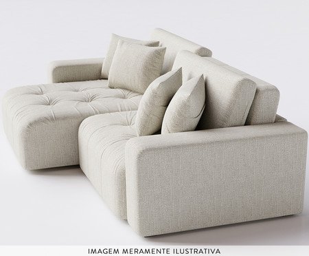 Sofá com Braço 2 Módulos Duomo Bege | Westwing