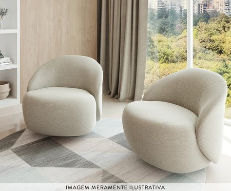 Poltrona Giratória Zoe Cinza | Westwing