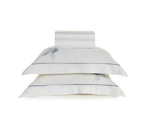 Jogo de Lençol Aster Branco e Cinza, white | WestwingNow