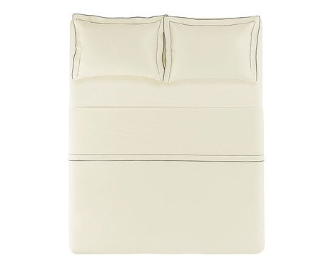 Jogo de Lençol Bali Marfim Carbono Marfim e Carbono | Westwing