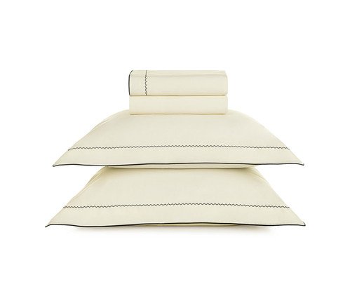 Jogo de Lençol Bali Marfim Carbono Marfim e Carbono, beige | WestwingNow