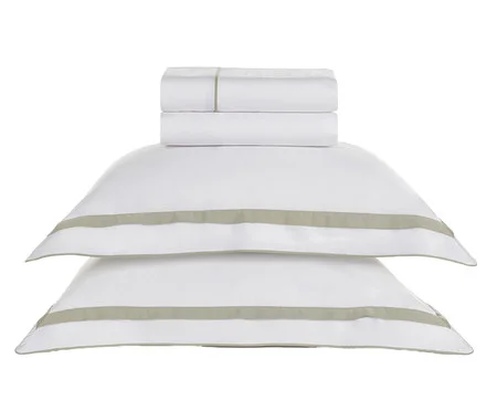 Jogo de Lençol Lara Bc Areia Branco e Areia