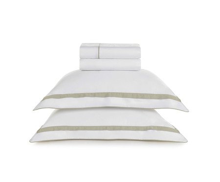 Jogo de Lençol Lara Bc Areia Branco e Areia