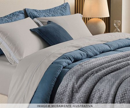 Jogo de Lençol Lara Pt Bc Prata e Branco | Westwing