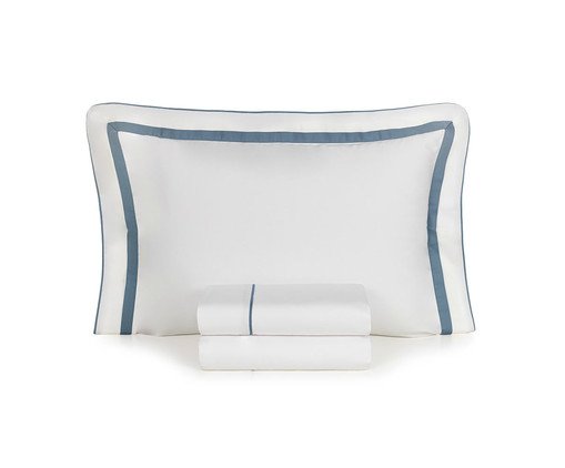 Jogo de Lençol Lara Indigo Branco e Azul, white | WestwingNow