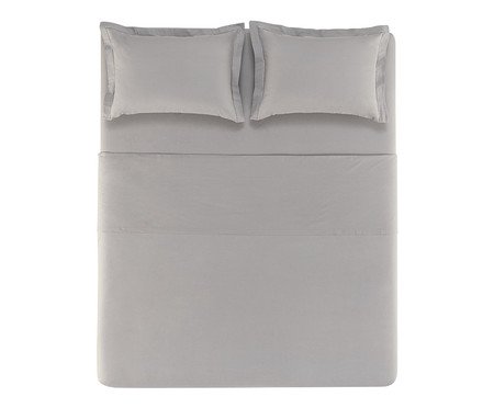 Jogo de Lençol Deliz Ti Cinza Titânio e Cinza | Westwing