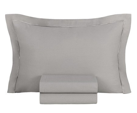 Jogo de Lençol Deliz Ti Cinza Titânio e Cinza | Westwing