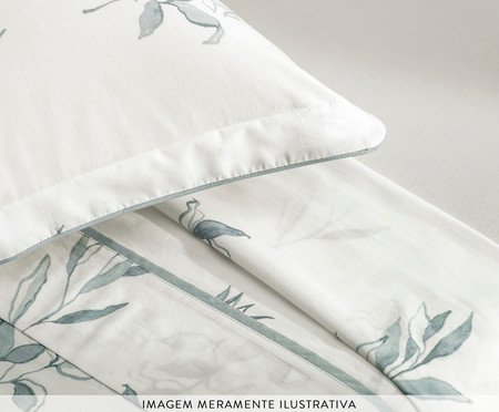 Jogo de Lençol Lacerda Branco e Azul | Westwing