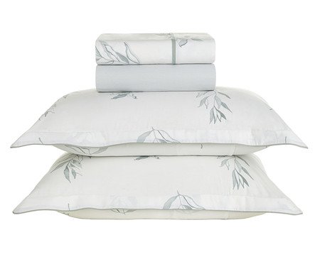 Jogo de Lençol Lacerda Branco e Azul