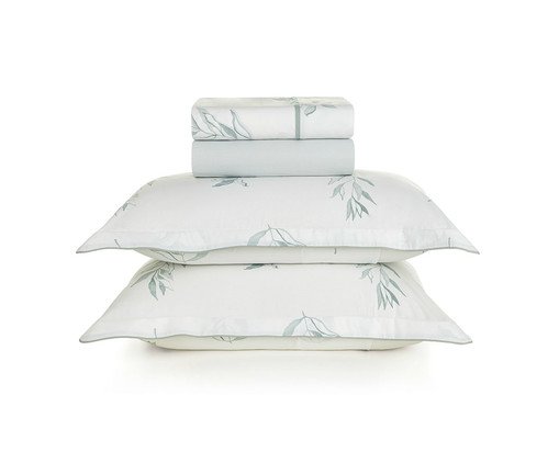 Jogo de Lençol Lacerda Branco e Azul, white | WestwingNow