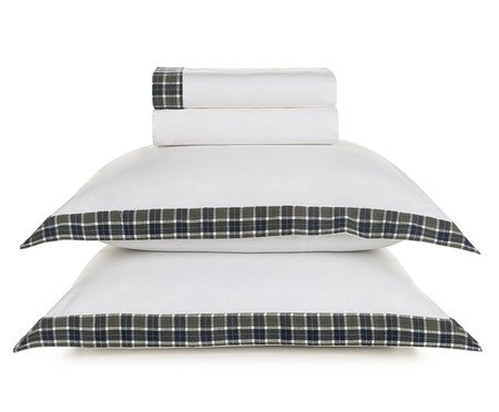 Jogo de Lençol Tobias Branco e Flanela