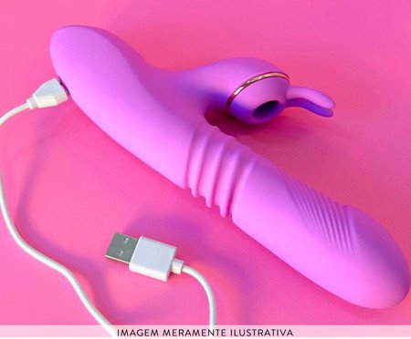 Vibrador e Sugador Rabbit Vai e Vem Bloom - Roxo | Westwing