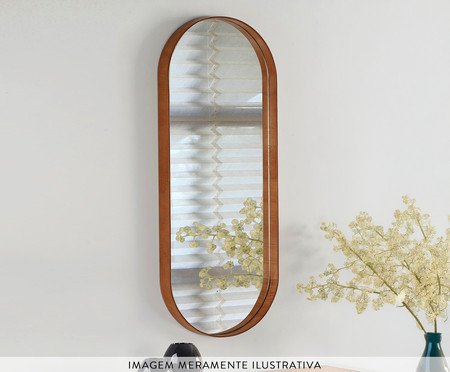 Espelho Oval com Moldura Debora - Castanho | Westwing