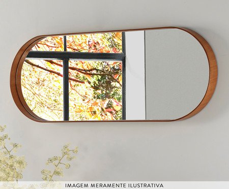 Espelho Oval com Moldura Debora - Castanho | Westwing