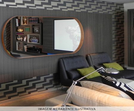 Espelho Oval com Moldura Debora - Castanho | Westwing