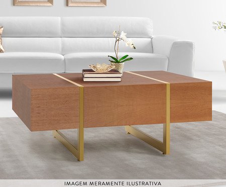 Mesa de Centro Laminado Celeste - Castanho | Westwing