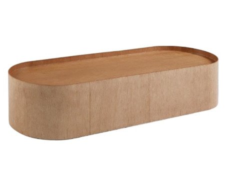 Mesa de Centro Oval Laminado Debora - Castanho | Westwing