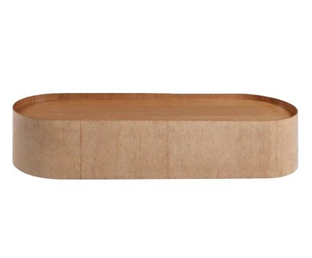 Mesa de Centro Oval Laminado Debora - Castanho | Westwing