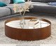 Mesa de Centro Redondo Espelhado Debora - Castanho, wood pattern | WestwingNow